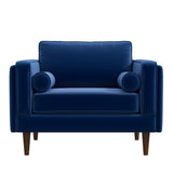 Fordham Navy Blue Velvet Lounge Chair