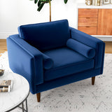 Fordham Navy Blue Velvet Lounge Chair