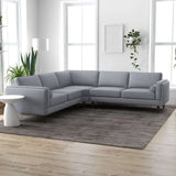 Amber Mid-Century Modern Corner Sectional Sofa Dark Grey / Fabric