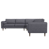 Amber Mid-Century Modern Corner Sectional Sofa Light Grey / Linen