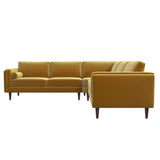 Amber Mid-Century Modern Corner Sectional Sofa Teal / Velvet