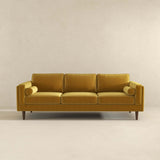 Amber Mid Century Modern Yellow  Luxury Modern Velvet Sofa
