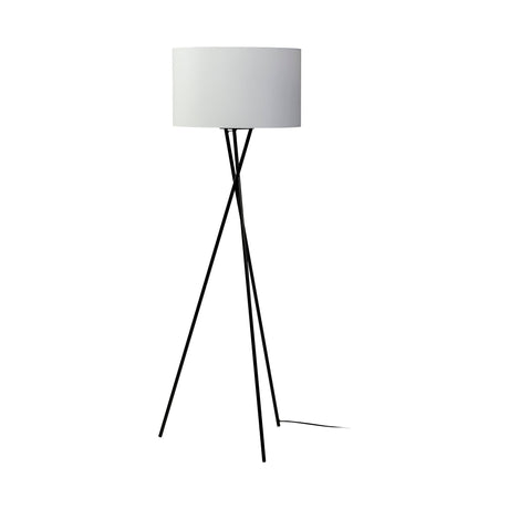 Ambrose 20.0L x 20.0W x 61.8H Black Metal W/White Fabric Shade Floor Lamp by Mercana at Eve Furniture