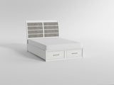 Ambrose Antique White & Gray California King Platform Bed with Footboard Storage by Homelegance at Eve Furniture