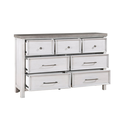 Ambrose Antique White/Gray Dresser by Homelegance at Eve Furniture
