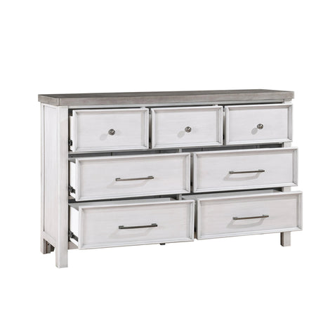 Ambrose Antique White/Gray Dresser by Homelegance at Eve Furniture