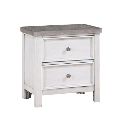 Ambrose Antique White/Gray Nightstand by Homelegance at Eve Furniture