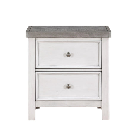 Ambrose Antique White/Gray Nightstand by Homelegance at Eve Furniture