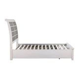 Ambrose Antique White/Gray Queen Platform Bed with Footboard Storage by Homelegance at Eve Furniture