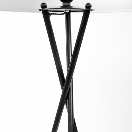 Ambrose Black Metal W/White Fabric Shade Floor Lamp by Mercana at Eve Furniture