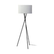 Ambrose Black Metal W/White Fabric Shade Floor Lamp by Mercana at Eve Furniture