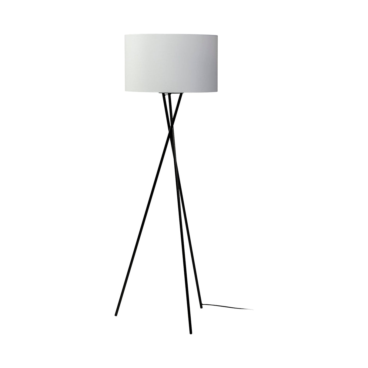 Ambrose Black Metal W/White Fabric Shade Floor Lamp by Mercana at Eve Furniture