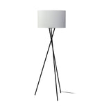 Ambrose Black Metal W/White Fabric Shade Floor Lamp by Mercana at Eve Furniture