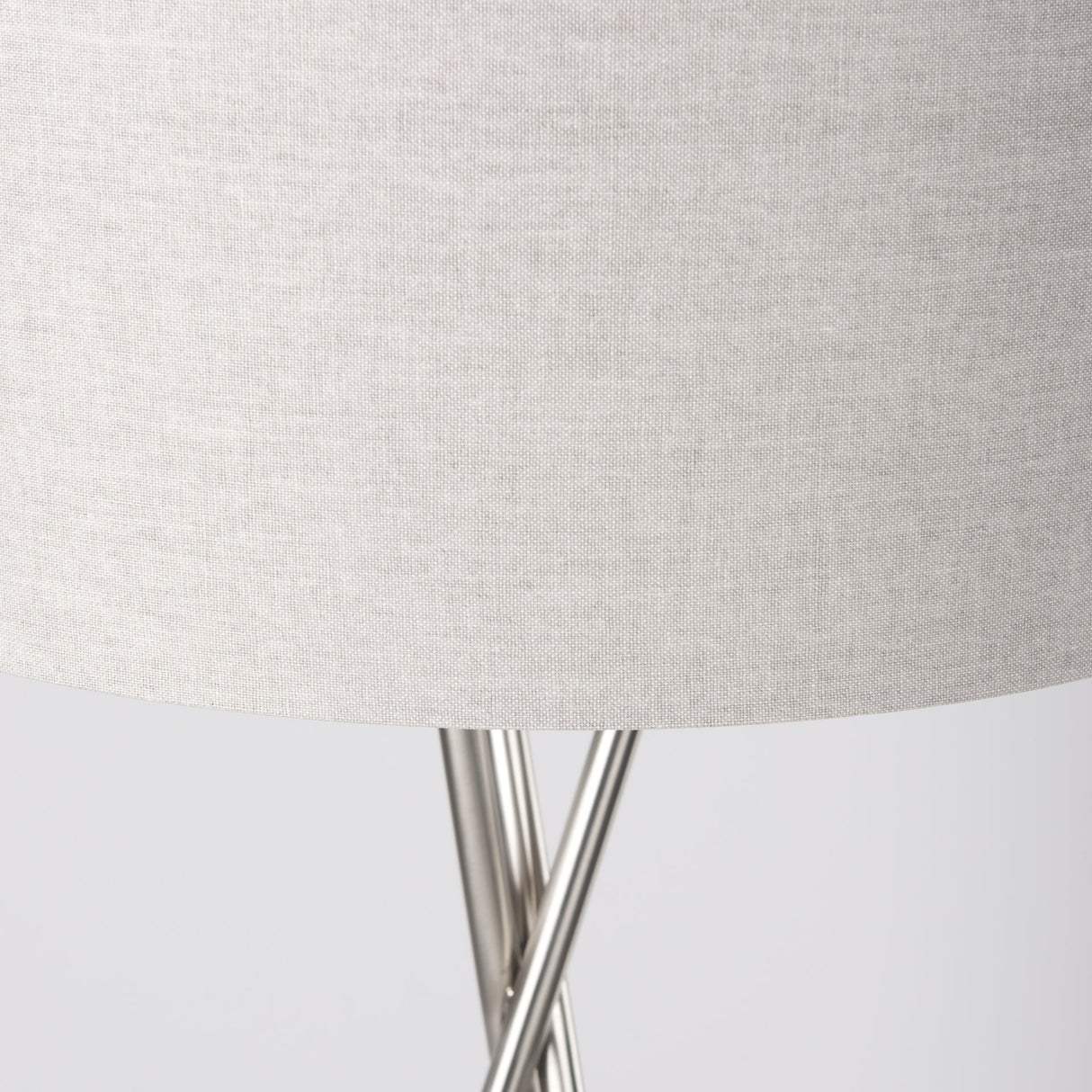 Ambrose Silver Metal W/Beige Fabric Shade Floor Lamp by Mercana at Eve Furniture