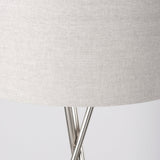 Ambrose Silver Metal W/Beige Fabric Shade Floor Lamp by Mercana at Eve Furniture