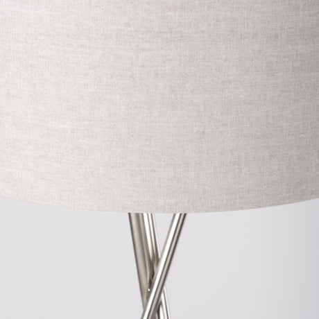 Ambrose Silver Metal W/Beige Fabric Shade Floor Lamp by Mercana at Eve Furniture