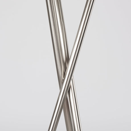 Ambrose Silver Metal W/Beige Fabric Shade Floor Lamp by Mercana at Eve Furniture