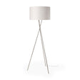 Ambrose Silver Metal W/Beige Fabric Shade Floor Lamp by Mercana at Eve Furniture