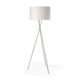Ambrose Silver Metal W/Beige Fabric Shade Floor Lamp by Mercana at Eve Furniture
