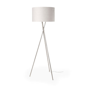 Ambrose Silver Metal W/Beige Fabric Shade Floor Lamp by Mercana at Eve Furniture