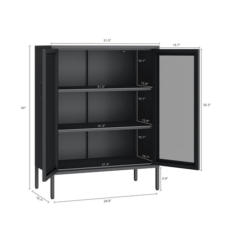 Amelia 31.5" Accent Cabinet in Black by Manhattan Comfort at Eve Furniture