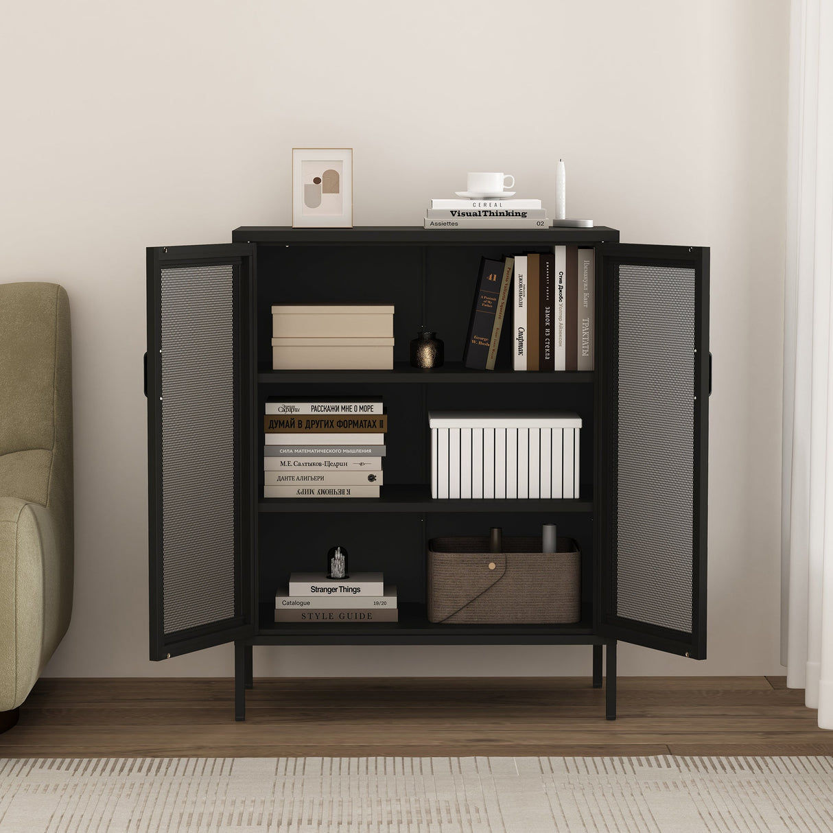 Amelia 31.5" Accent Cabinet in Black by Manhattan Comfort at Eve Furniture