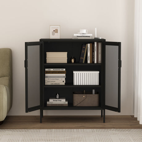 Amelia 31.5" Accent Cabinet in Black by Manhattan Comfort at Eve Furniture