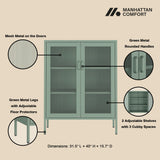 Amelia 31.5" Accent Cabinet in Green by Manhattan Comfort at Eve Furniture