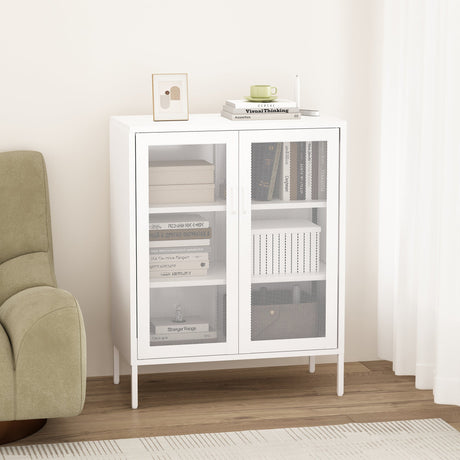 Amelia 31.5" Accent Cabinet in White by Manhattan Comfort at Eve Furniture