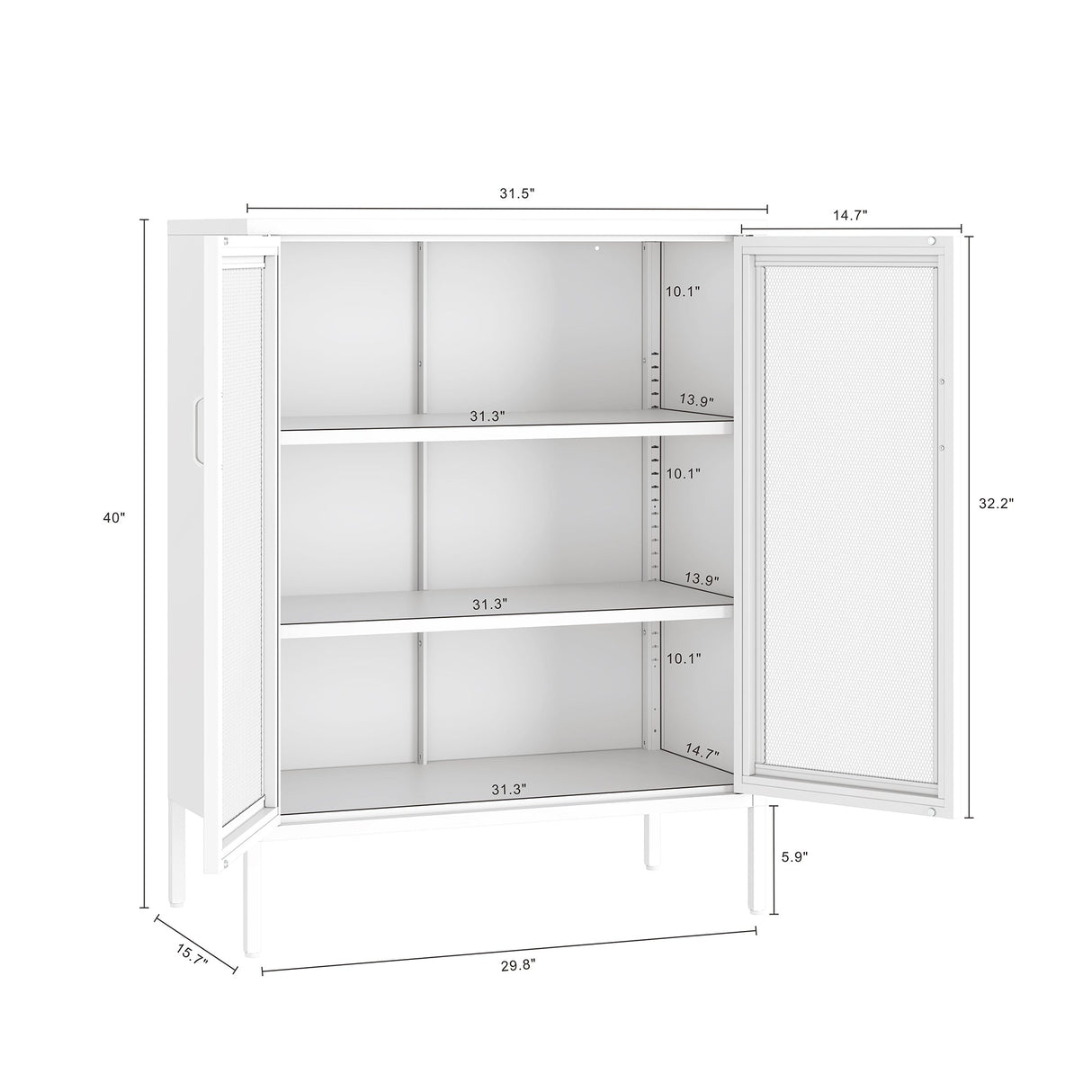 Amelia 31.5" Accent Cabinet in White by Manhattan Comfort at Eve Furniture
