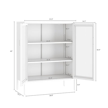 Amelia 31.5" Accent Cabinet in White by Manhattan Comfort at Eve Furniture