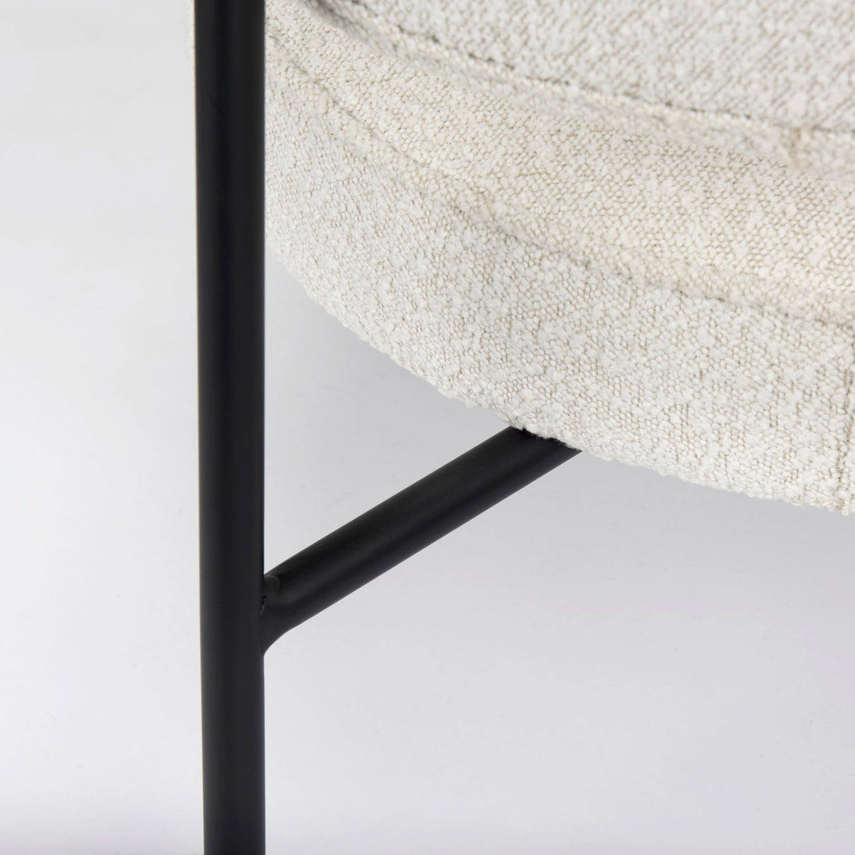 Amelia Cream Boucle W/Black Metal Upholstered Accent Chair by Mercana at Eve Furniture