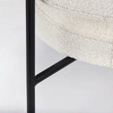 Amelia Cream Boucle W/Black Metal Upholstered Accent Chair by Mercana at Eve Furniture