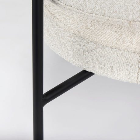 Amelia Cream Boucle W/Black Metal Upholstered Accent Chair by Mercana at Eve Furniture