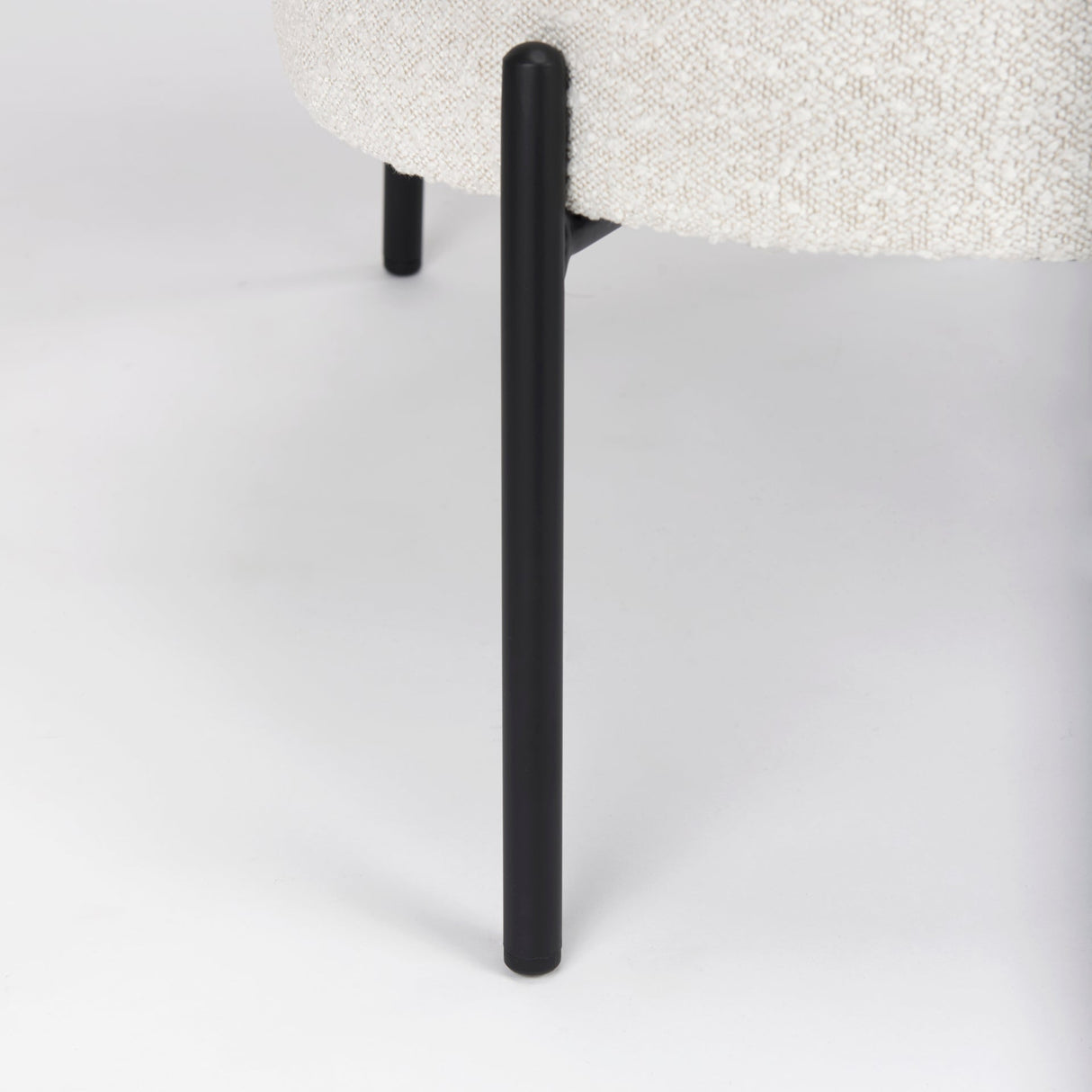 Amelia Cream Boucle W/Black Metal Upholstered Accent Chair by Mercana at Eve Furniture
