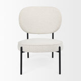 Amelia Cream Boucle W/Black Metal Upholstered Accent Chair by Mercana at Eve Furniture