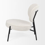 Amelia Cream Boucle W/Black Metal Upholstered Accent Chair by Mercana at Eve Furniture