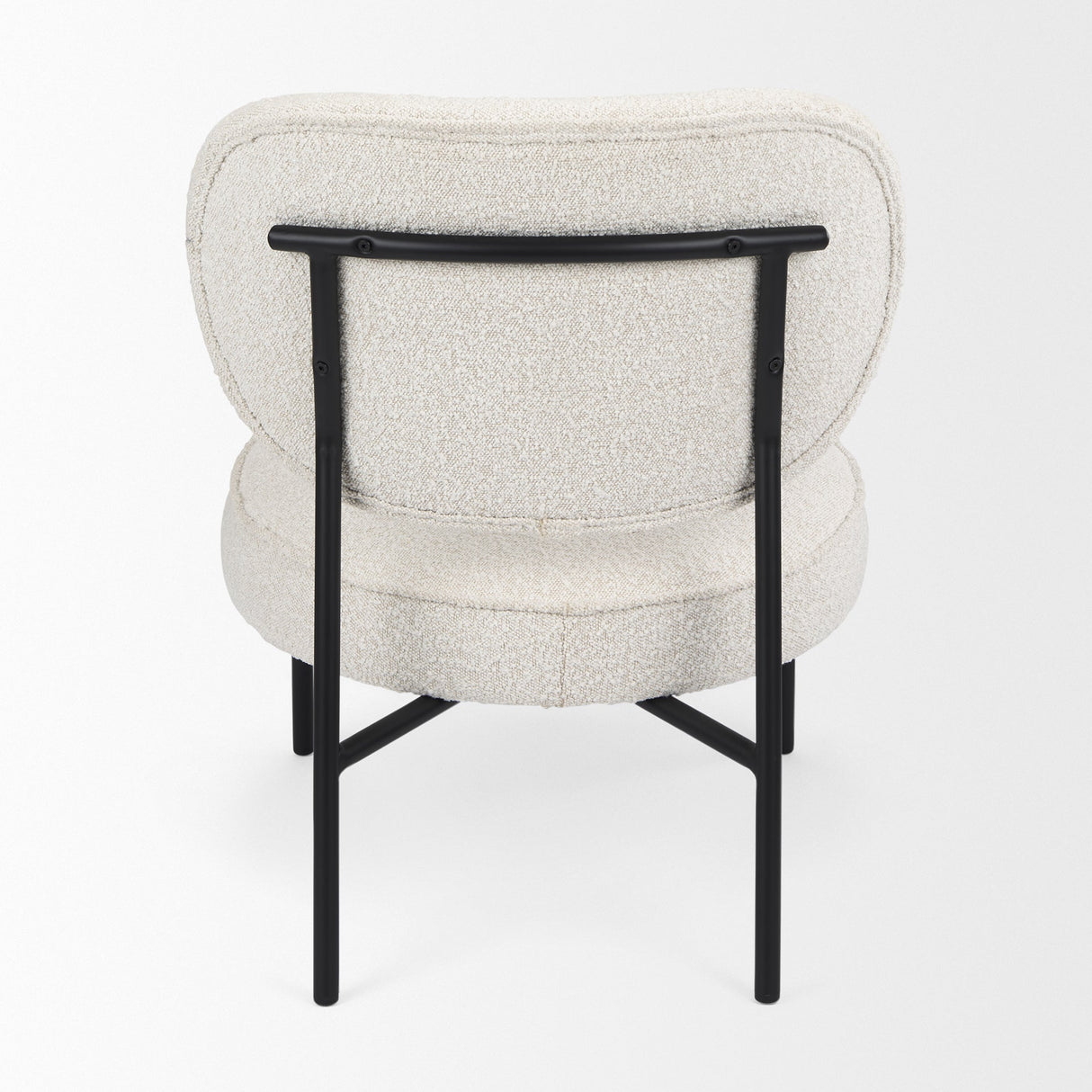 Amelia Cream Boucle W/Black Metal Upholstered Accent Chair by Mercana at Eve Furniture