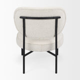 Amelia Cream Boucle W/Black Metal Upholstered Accent Chair by Mercana at Eve Furniture
