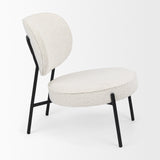 Amelia Cream Boucle W/Black Metal Upholstered Accent Chair by Mercana at Eve Furniture