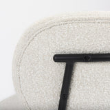 Amelia Cream Boucle W/Black Metal Upholstered Accent Chair by Mercana at Eve Furniture