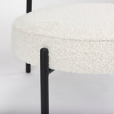 Amelia Cream Boucle W/Black Metal Upholstered Accent Chair by Mercana at Eve Furniture