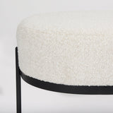 Amelia Cream Boucle W/Black Metal Upholstered Bench by Mercana at Eve Furniture