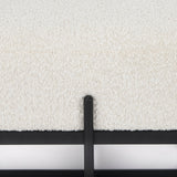 Amelia Cream Boucle W/Black Metal Upholstered Bench by Mercana at Eve Furniture