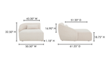 Amelia Left Arm Facing Chaise - Warm White by Moe's Home at Eve Furniture
