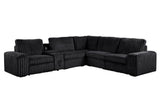 Amelia Onyx Power Reclining Sectional (w/ Bluetooth Speakers) by Happy Homes at Eve Furniture