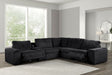 Amelia Onyx Power Reclining Sectional (w/ Bluetooth Speakers) by Happy Homes at Eve Furniture