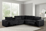 Amelia Onyx Power Reclining Sectional (w/ Bluetooth Speakers) by Happy Homes at Eve Furniture
