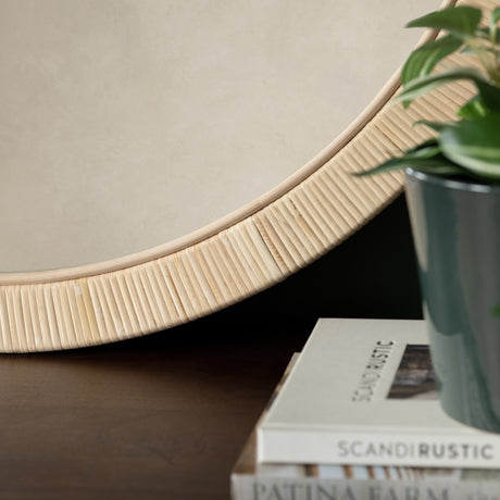 Ames Tan Wall Mirror by Crestview at Eve Furniture