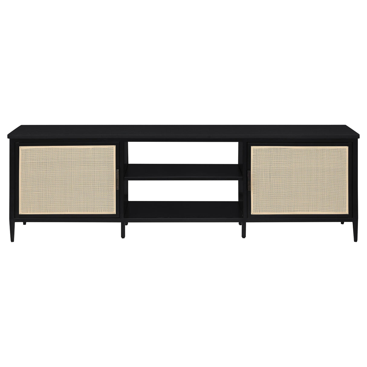 Amherst Black 2-Door Metal TV Stand Media Console by Coaster at Eve Furniture
